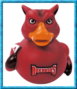 University of Arkansas Big Red College Mascot Rubber Duck